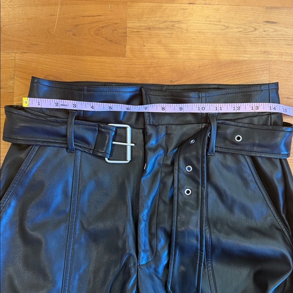 MARISSA WEBB BELTED LEATHER BARREL-LEG PANTS black sz 8 - Picture 11 of 11